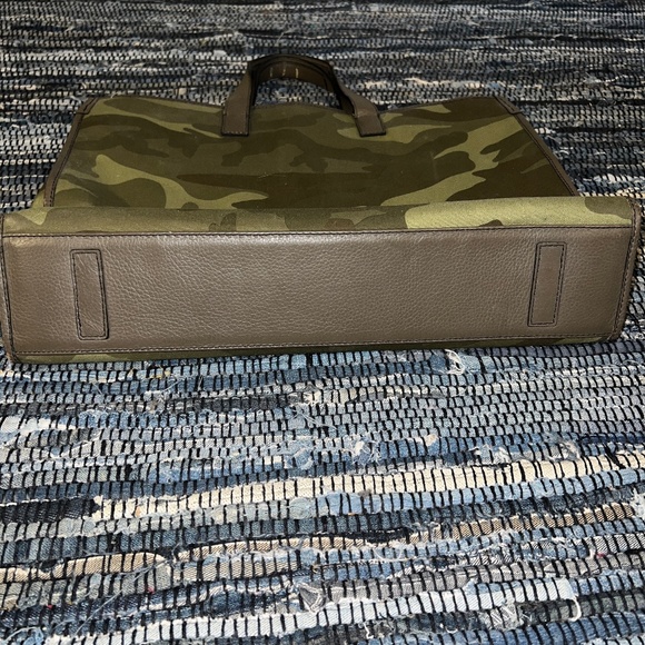 CONTAINER CAMOUFLAGE TWILL BRIEFCASE WITH LEATHER TRIM - Picture 7 of 14